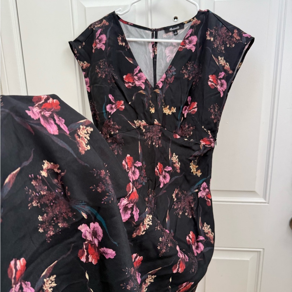 Madewell Black and Pink Floral Maxi Dress